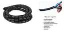 Mz Plastic 3/4 - 5 Metros cor preto organizador de fios cabos espiral