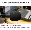 Espuma Protetora Para Microfone Preta 5 Unidades