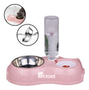 Comedouro E Bebedouro Automático Para Cães E Gatos Filhotes Cor Rosa