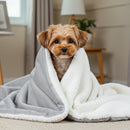 Mantinha Pet Dupla Face Soft Sherpa Coberdrom Cachorro  Cinza