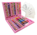 Estojo Maleta Pintura 150 Peças Infantil Canetinha Giz Lápis Fun Game