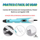 Canetas 3D Proficional 3dpen Impressora 3 Filamentos Crianca infantil desenho realista magica Lojainfor