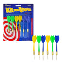 Kit 6 Dardos Ponta De Metal Reposição Profissional Cor Vermelho Azul Preto Liso