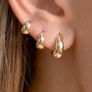 3 Pares Brinco Trio De Argola Gota Clicker Ouro 18k Banhada