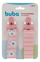 Kit Com 2 Prendedores De Chupeta Coala Rosa 14496 - Buba