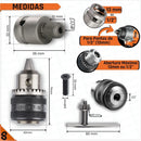 Kit Mandril Chave 1/2 Rosca 1,5-13mm + Adaptador De Impacto