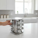 Porta Tempero Giratório Inox 12 Potes Vidro Dosador Cozinha