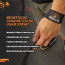 Strap de Academia Par Musculação Treino Segurança Força Punho Cor Preto Bulldozer