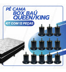 Jogo Pé Cama Box Baú Queen Ou King 12 Pcs 6 Cm Pu Fixo