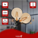 Lâmpada Decorativa Filamento Led Globo G80 Luz Âmbar 4w 2200K Cor Da Luz Branco Quente - Bivolt 110v/220v