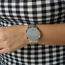 Relógio Feminino Digital Champion Original Ch40142s Cor da correia Prata Redondo Cor do bisel Prata Cor do fundo Led Branco