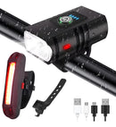 Farol Forte Bike Recarregável Profissional Sinalizador Preto