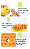 Escova de Limpeza 3 em 1 Gato Cão - Cor Amarelo