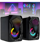 Caixinha De Som Para Pc Com Entrada P2 Usb Led Cor Preto Marca Eduimports