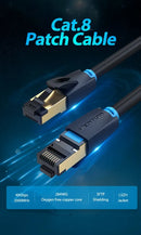 Cabo LAN Giga Ethernet Cat 8 Deluxe Vention - 1 metro