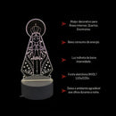 Luminária Acrílico E Led Nossa Senhora Aparecida Abajur Cor Da Estrutura Branca
