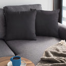 Kit 2 Capas De Almofada Em Linho Cru Bege 45x45  Preto