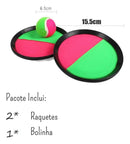 Kit 2 Raquetes Velcro + Bola Esporte Infantil Pais Filhos Diversão