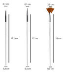 Kit 15 Pincéis Decoração De Unhas Gel Nail Art Branco Manicure Pedicure Alongamento Unha Gel Acrílico