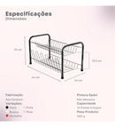 Escorredor De Louça Berço Secador 2 Andares Aço 13 Pratos 6 Copos Cor Preto Escorredeira Berço Beliche Fiver