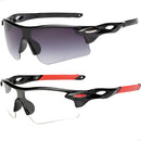 Óculos Ciclismo Bike P Preto Degradê + Transparente Vermelho