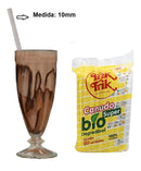 Canudo Super Biodegradável Milk Shake Grosso 120un 10mm Cor Branco