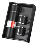 Kit Garrafa Térmica Vacuum Flask Set 500ml Com 3 Xícaras Cor Preto