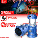 Lampião Retro Solar Lanterna Super Led Recarregavel Cor Dourado Fluoreled