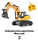 Escavadeira De Controle Remoto Com Fio Carrinho Trator Manobra e Move a Pá DM Toys