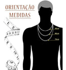 Cordão Masculina Grossa Conjunto + Pulseira Pr Prateado 70cm