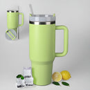 Copo Termico 1200ml Caneca Com Tampa E Canudo Gran Verde-claro