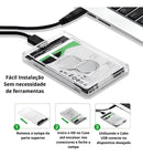 Case para HD Slim Externo Usb 3.0 Computador Ssd Hdd Sata 2.5 Notebook PC PS4 Transparente