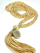 Japamala Budista Ho´oponopono 108 Contas Cristal Ambar 8 Bege