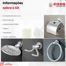 Kit De Acessórios Para Banheiro Lavabo Aço Inox 05 Peças