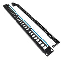 Patch Panel Cat5e/cat6 24 Portas Descarregado Com Suporte Guia Traseiro