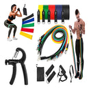 Kit 11 Elastico Exercicio + 5 Mini Band +hand Grip Ajustav kit