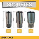 Jogo Chave AW145 Catraca E Soquete C/ 7 Peças Lugatools Plateado