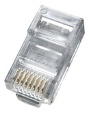 Kit 100 Conector Rj45 Utp Lan Cat5e Banho De Ouro Cabo De Rede - Link+