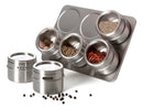 Porta Tempero E Condimento Magnético 6 Potes Inox Dolce Home Cor Prateado