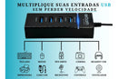 Hub cabo extensor USB 3.0 highspeed com 4 PORTAS HD preto adaptador EXBOM