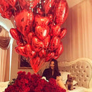 Kit 50 balao coração metalizado 45cm dia das mães namorados decoração festa de casamento balão p/ eventos loucura de amor