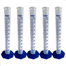 Kit 5 Proveta Graduada De Plástico 100ml Com Base - Nalgon