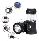 Lanterna Recarregável Led Lampião Solar Camping Pesca Cor Preto Fluoreled