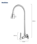 Torneira Cozinha Parede Gourmet Flexível Bica Movel Mecanismo Ceramica 1/4 Volta Mais Vendida