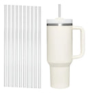 Kit 10 Canudos Plástico Rígido Reutilizável 31cm  Transparente