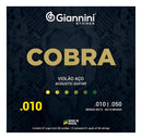 Encordoamento Giannini Cobra 010 P/ Violão Aço