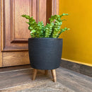 Vaso para plantas de chão com tripé 30 cm Preto