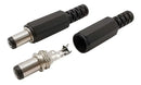 5 Conector Dc Jack Fêmea Pino Painel Rosca E 5 Plug P4 Macho Preto