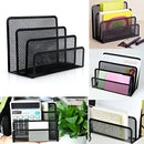 Javick Organizador Mesa Escritório Porta Papeis Aramado 3 Divisões Preto