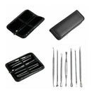 Kit 7 Curetas Remove Cravos Espinhas Aço Inoxidável C/estojo